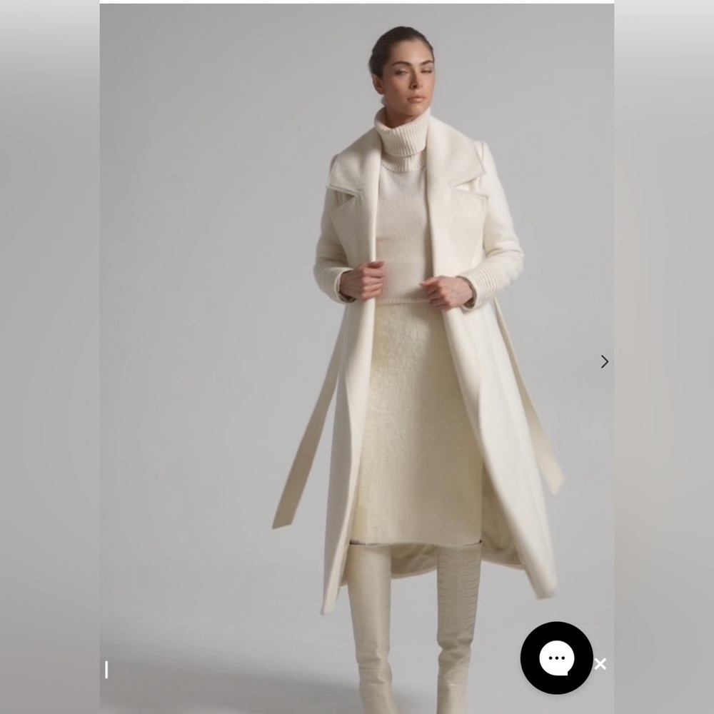 Sentaler Alpaca Coat (white/cream) - Picture 2 of 12